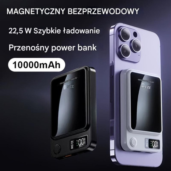Magnetyczny, bezprzewodowy powerbank o mocy 22,5 W
