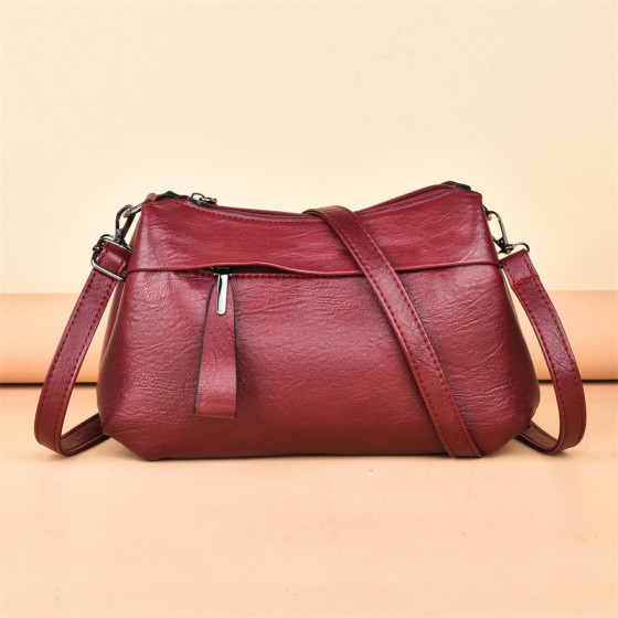 Genuine leather women's shoulder bag and handbag